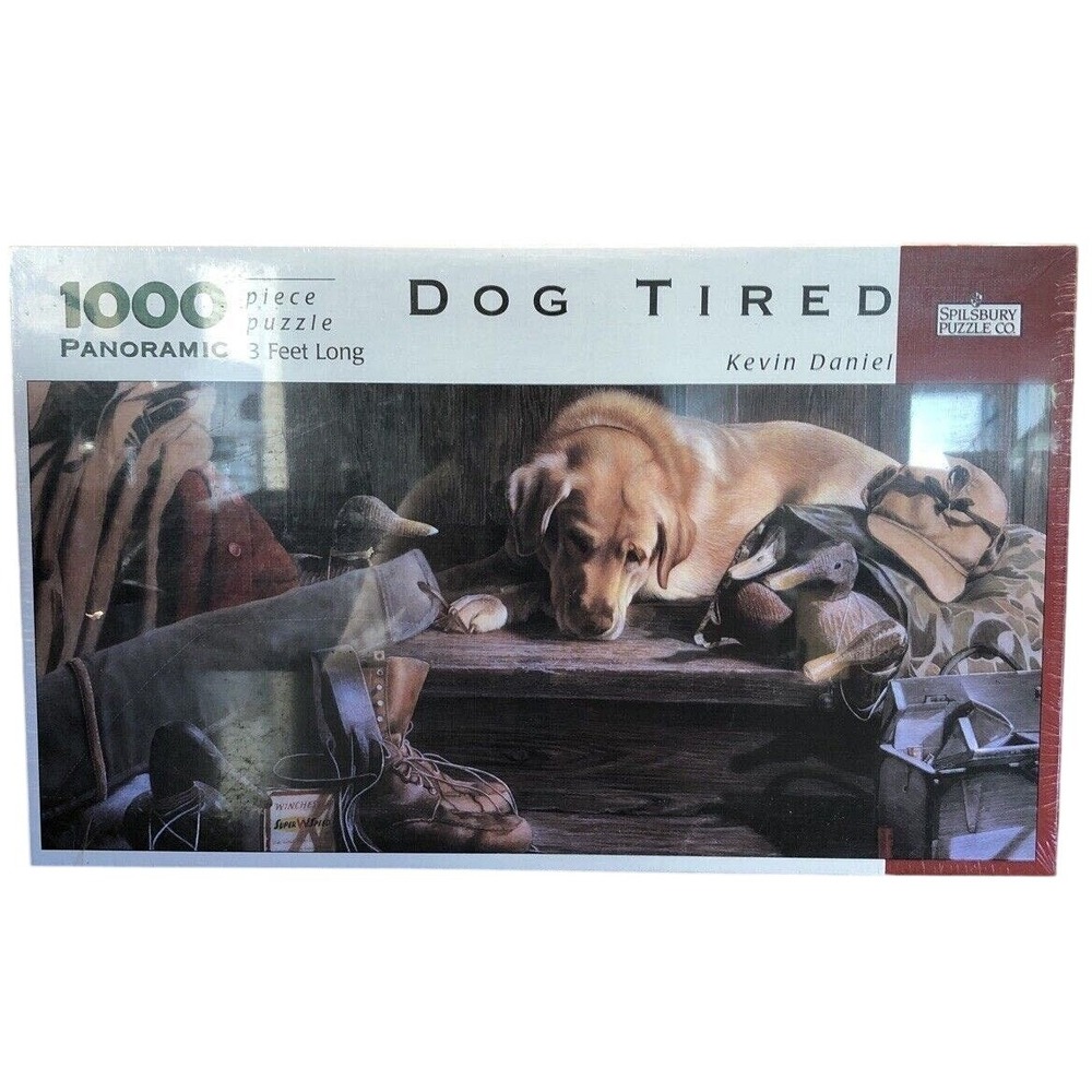 VINTAGE Sealed Spilsbury Puzzle‎ Co. Dog Tired Kevin Daniel 1000 Pc Panoramic